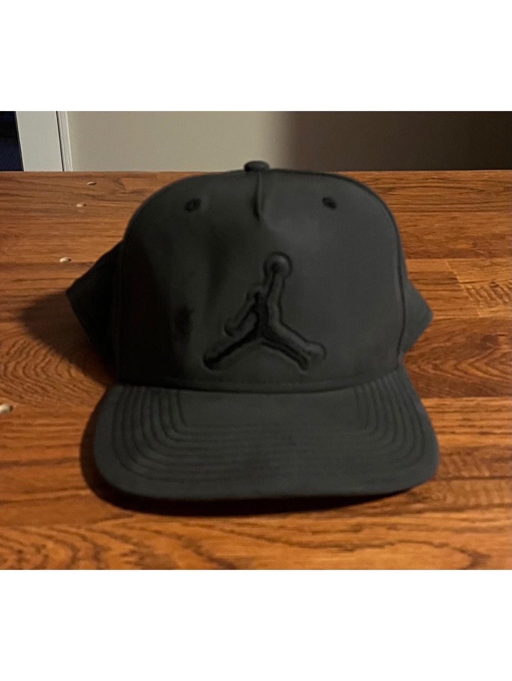 Black Jordan Snapback Hat with Embroidered Logo